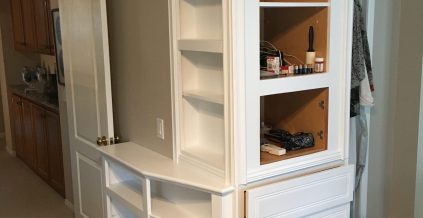 This master bedroom built-in feature has been meticulously painted in ...